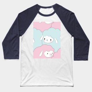 Sheep Pattern Illustration Baseball T-Shirt